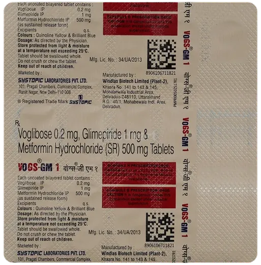 vogs gm 1mg tablet 10's